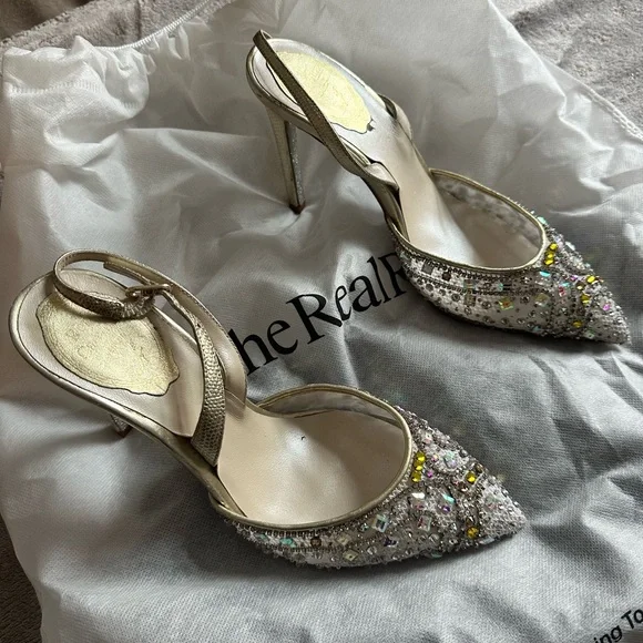 René Caovilla - Embellished Cinderella Slingback Shoes - Picture 5 of 5